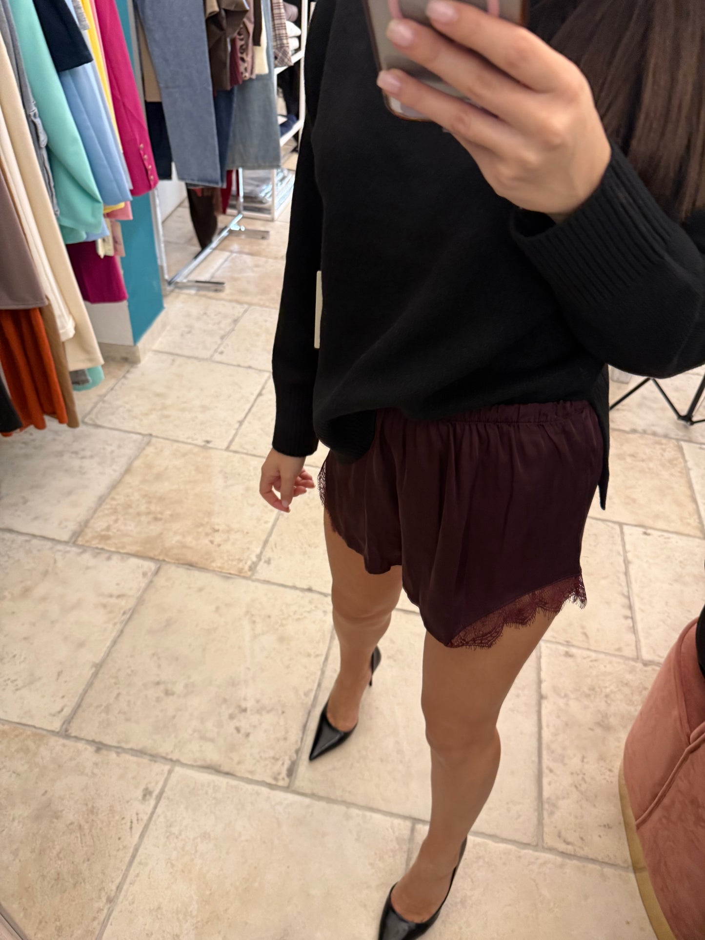 Pantaloncini raso&pizzo LUMINA