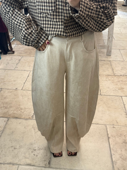 Pantalone suede balloon