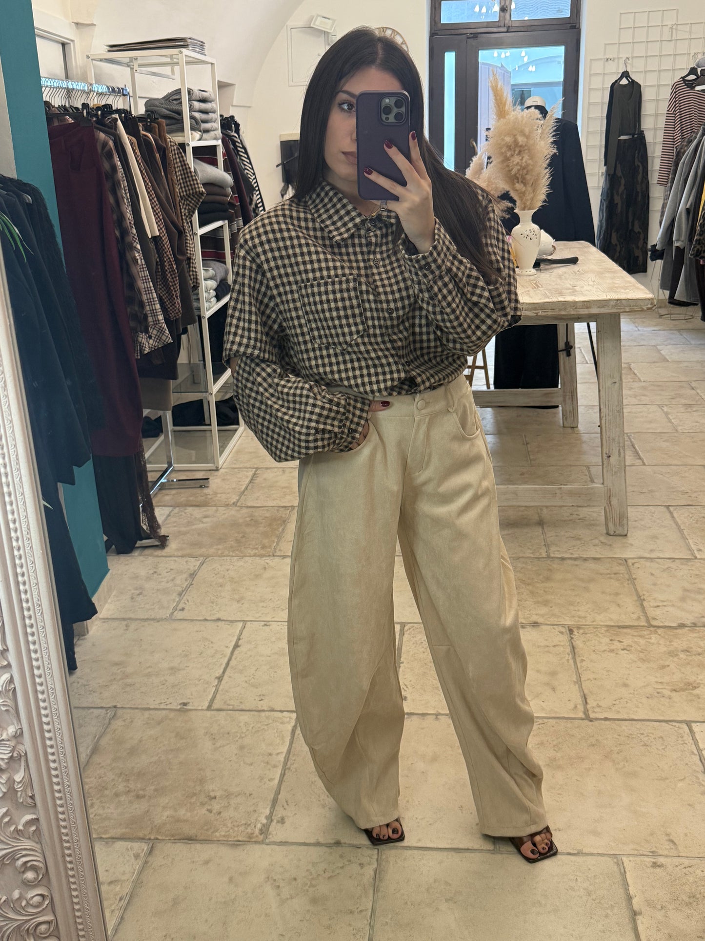 Pantalone suede balloon