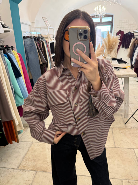 Camicia gessata prugna