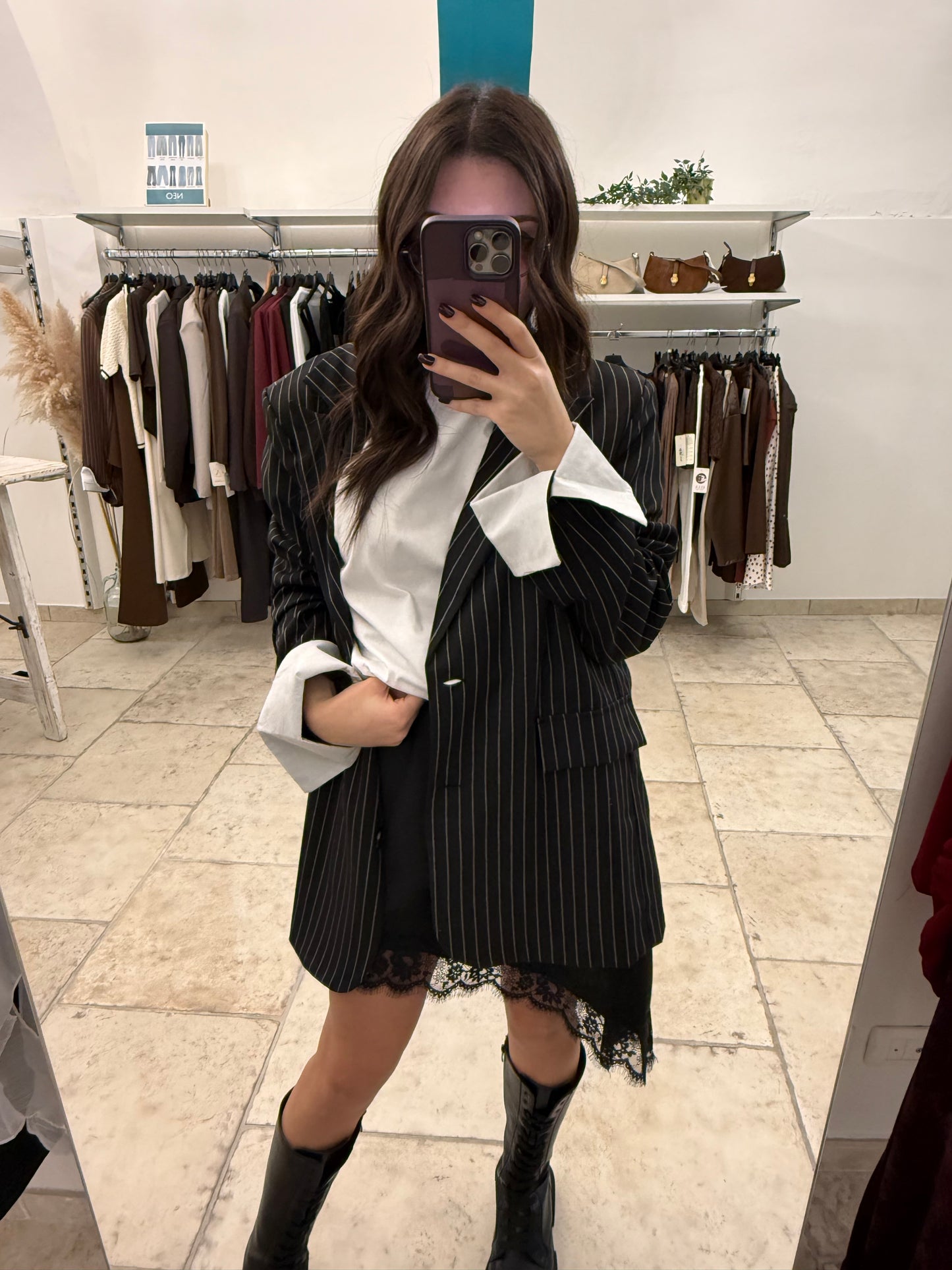 Blazer risvolto gessato