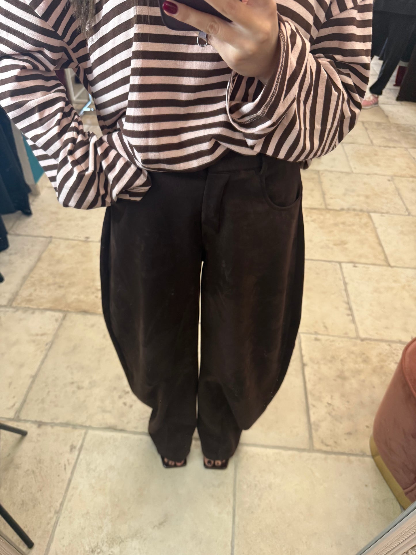 Pantalone suede balloon