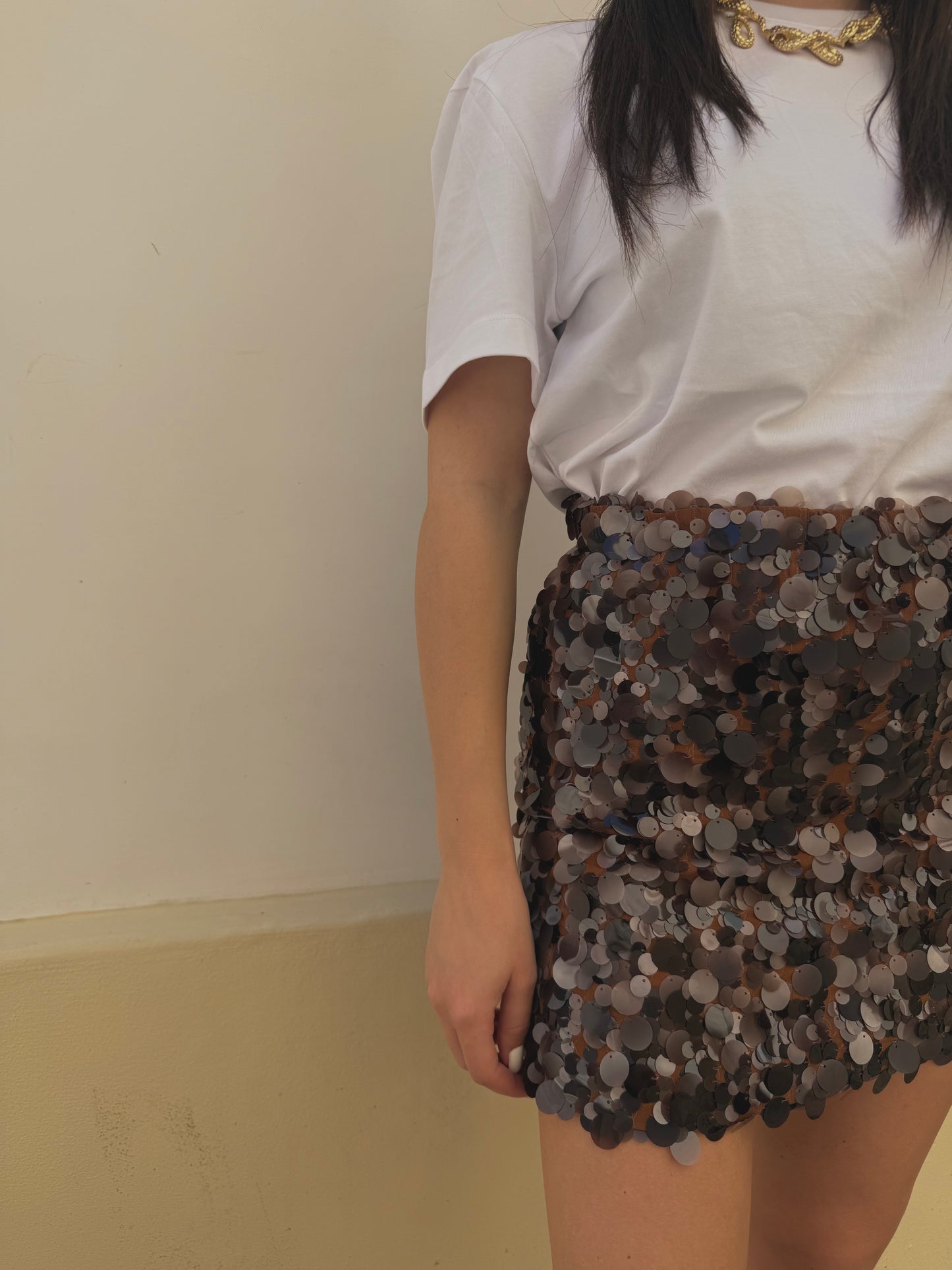 Gonna paillettes BROWN