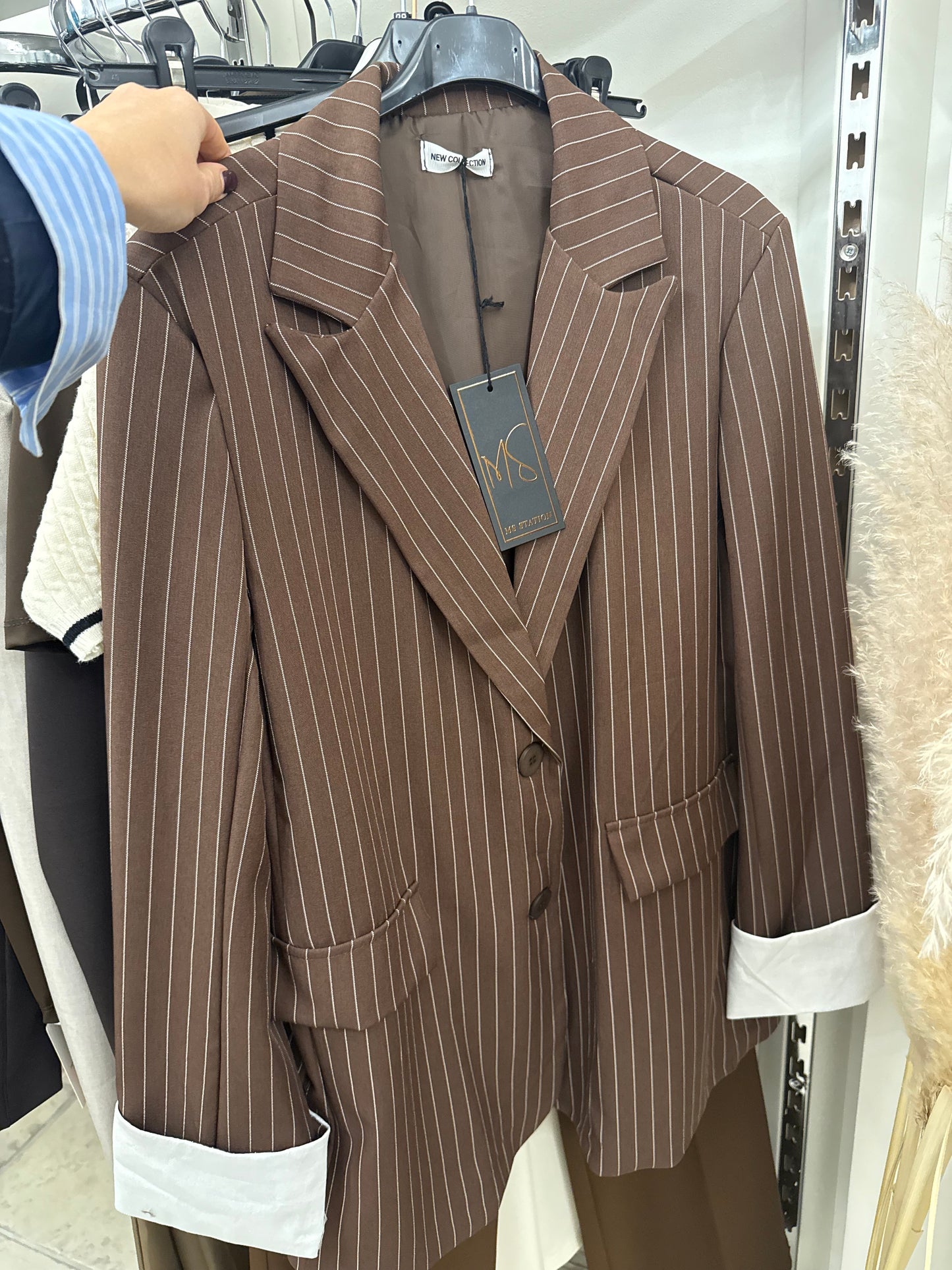 Blazer risvolto gessato