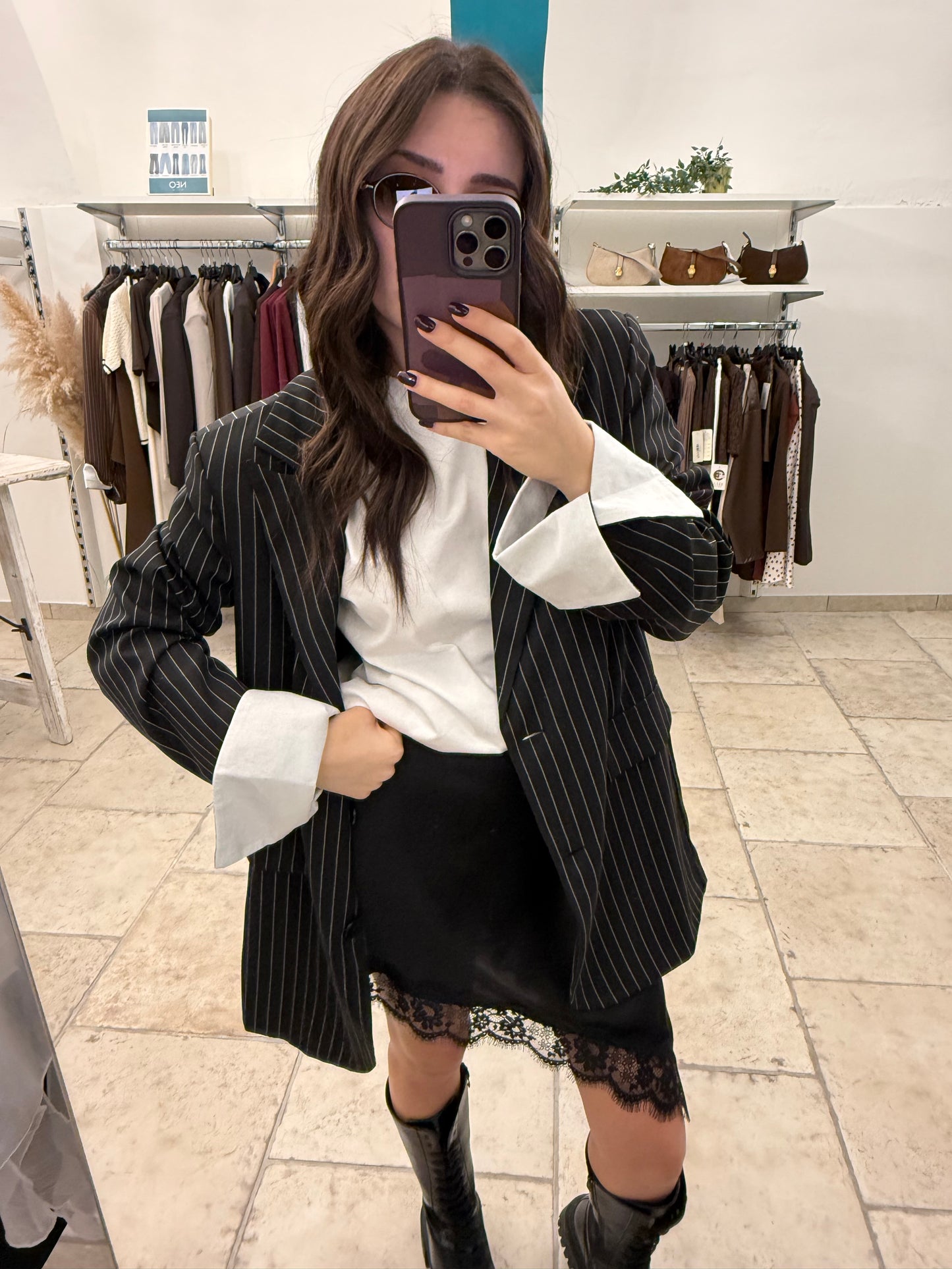 Blazer risvolto gessato